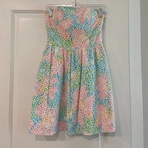 Lace Overlay Lilly Pulitzer Strapless Dress
